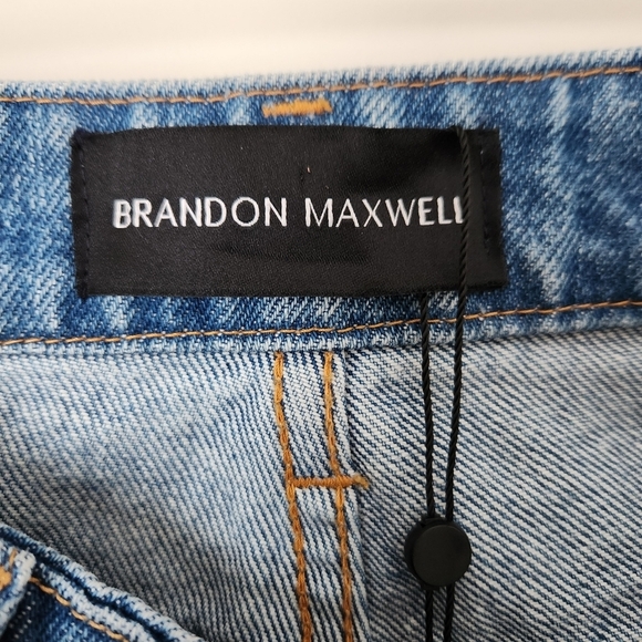 NWT Brandon Maxwell | Scooped Waist Straight Leg Jeans in Trinity Wash - Size 26 - Picture 9 of 13